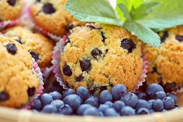 Image showing mascarpone and blueberry muffins