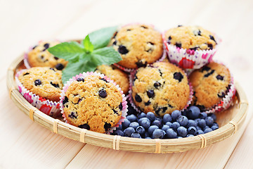 Image showing mascarpone and blueberry muffins