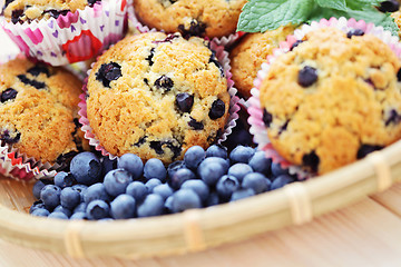 Image showing mascarpone and blueberry muffins