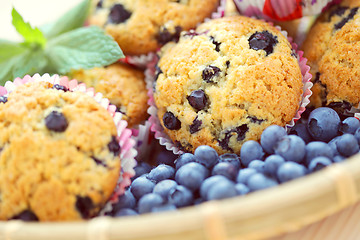 Image showing mascarpone and blueberry muffins