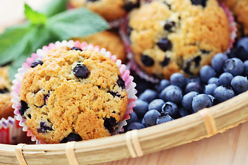 Image showing mascarpone and blueberry muffins