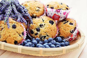 Image showing mascarpone and blueberry muffins