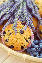 Image showing mascarpone and blueberry muffins