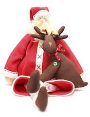 Image showing Santa and Christmas reindeer isolated