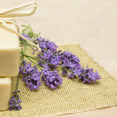 Image showing Lavender and bath soap