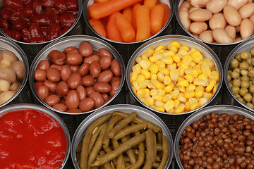 Image showing Vegetables in cans