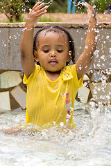 Image showing Splashing in the pool