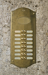 Image showing metallic doorbell plate