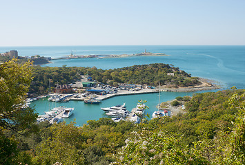 Image showing Cosy harbour for yachts. Russia