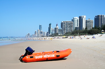 Image showing Surf Rescue Boat Surfers Paradise