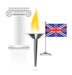 Image showing England flag with torch