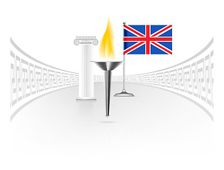 Image showing England flag with torch