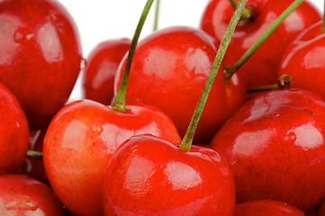 Image showing Fresh Ripe Cherry Closeup
