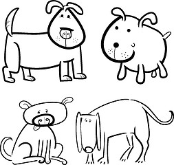 Image showing dogs or puppies for coloring