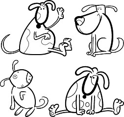 Image showing dogs or puppies for coloring