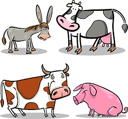 Image showing cute cartoon farm animals set