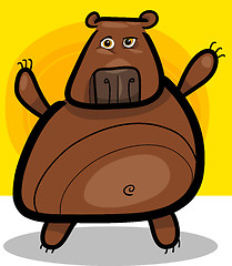 Image showing cartoon illustration of grizzly bear