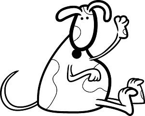 Image showing cute spotted dog for coloring book