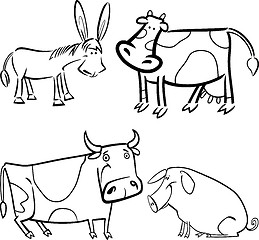 Image showing farm animals set for coloring