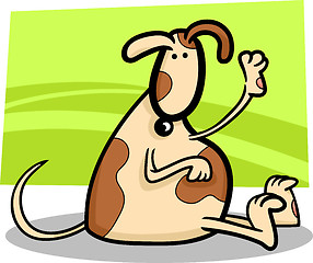 Image showing cartoon illustration of cute spotted dog