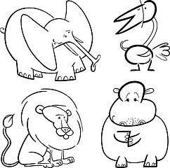 Image showing african animals set for coloring