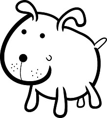 Image showing cute dog for coloring book