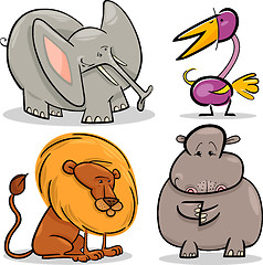 Image showing cute cartoon african animals set