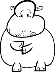 Image showing Hippo or Hippopotamus for coloring book