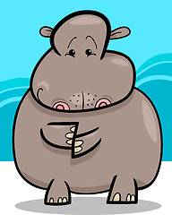 Image showing Hippo or Hippopotamus Cartoon