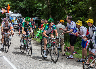 Image showing The Cyclist Thomas Voeckler Climbing Col du Granier