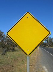 Image showing Empty warning road sign