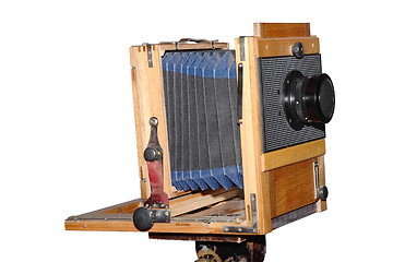 Image showing Old wooden camera