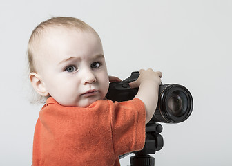 Image showing young child with digital camera