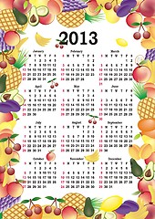 Image showing vector calendar 2013 in colorful frame