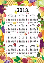 Image showing vector calendar 2013 in colorful frame