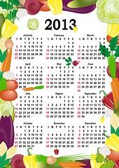 Image showing vector calendar 2013 in colorful frame