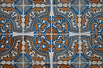 Image showing Traditional Portuguese glazed tiles