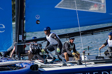 Image showing The Wave - Muscat compete in the Extreme Sailing Series