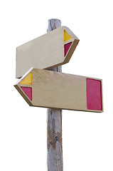 Image showing Wooden direction sign
