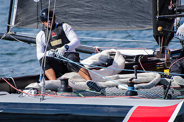 Image showing Alinghi compete in the Extreme Sailing Series