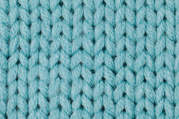 Image showing Blue knitted wool