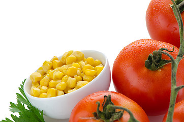 Image showing Corn grains on bowl