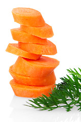 Image showing Pile of carrot slices