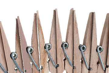 Image showing Wooden clothes pegs