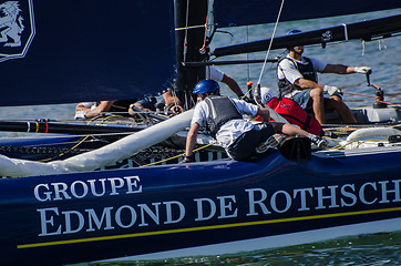 Image showing Groupe Edmond de Rothschild compete in the Extreme Sailing Serie