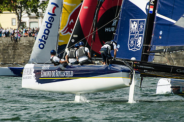 Image showing Groupe Edmond de Rothschild compete in the Extreme Sailing Serie