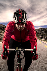 Image showing Cyclist on the road