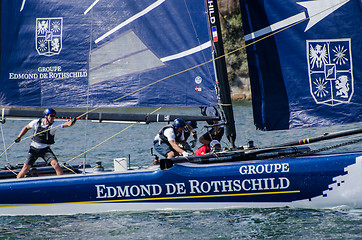 Image showing Groupe Edmond de Rothschild compete in the Extreme Sailing Serie