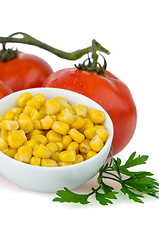 Image showing Corn grains on bowl