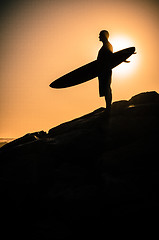 Image showing Surfer watching the waves